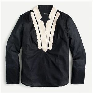 J.Crew Soutache trim tunic in cotton voile